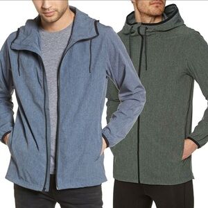 Hurley Protect Stretch 2.0 Coach Windbreaker Hooded Jacket Heather Blue Men’s L